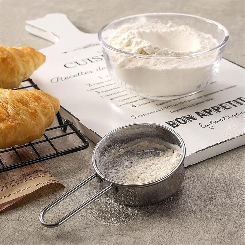 Stainless Steel Flour Sifter Powdered Sugar Strainer Pastry Colander Cake Decorating Kitchen Tool - Image 3